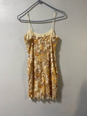Floral Slip Dress in Cream and Mustard